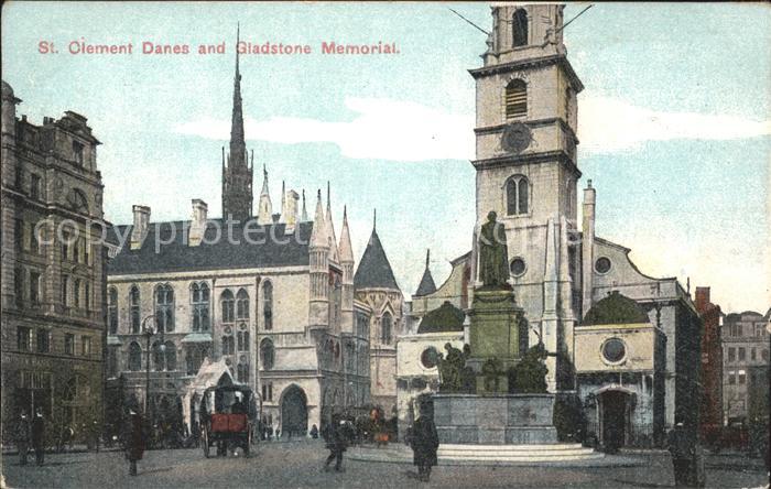 London St Clement Danes Church and Gladstone Memorial