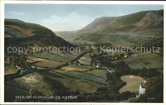 Glenariff Panorama Vale of Glenariff Valentine's Post Card
