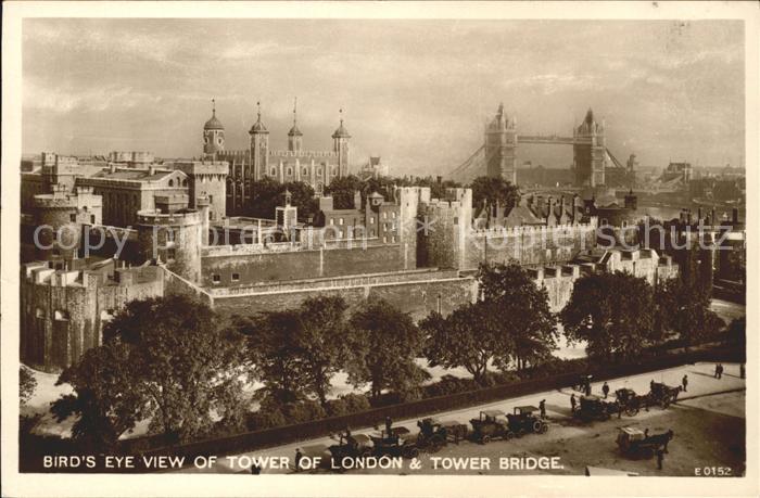 London Tower of London Tower Bridge Birds eye view