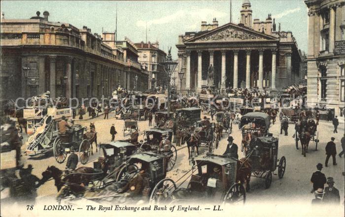 London Royal Exchange and Bank of England Pferdekutschen