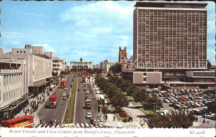 Plymouth  UK South West Royal Parade Civic Centre view from Derry's Cross