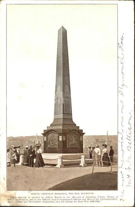 Plymouth  UK South West Prince Christian Memorial The Hoe