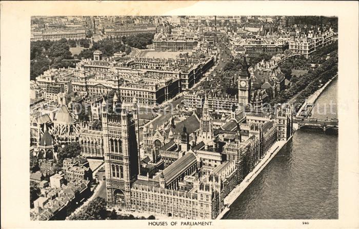 London Houses of Parliament aerial view