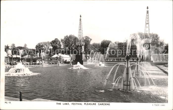 London The Lake Festival Pleasure Gardens Fountain Tuck's Post Card