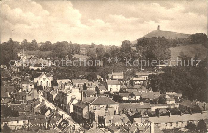 Glastonbury View from St John's Church Tower Frith's Series