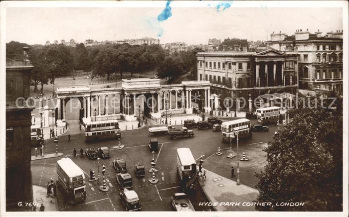 London Hyde Park Corner Doppeldeckerbus Valentine's Post Card