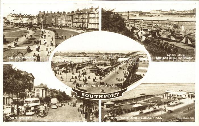 Southport UK Promenade Miniature Railway Floral Hall Lord Street Pier Lake
