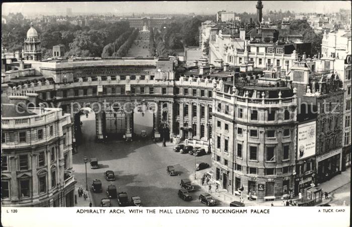 London Admiralty Arch with Hall leading to Buckingham Palace Tuck's Post Card