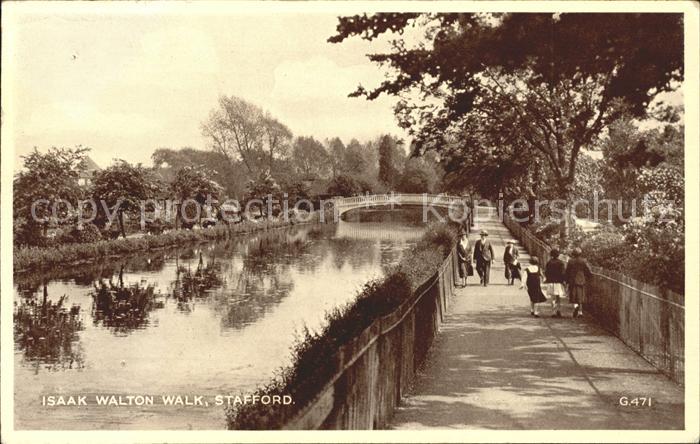 Stafford Isaak Walton Walk River Valentine's Post Card