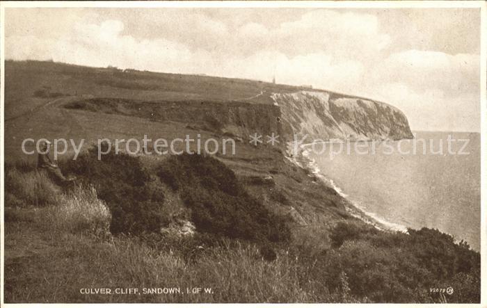 Sandown Isle of Wight Culver Cliff Valentine's Post Card