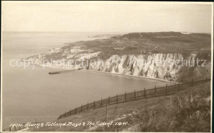 Isle of Wight UK Alum and Totland Bays The Solent Coast