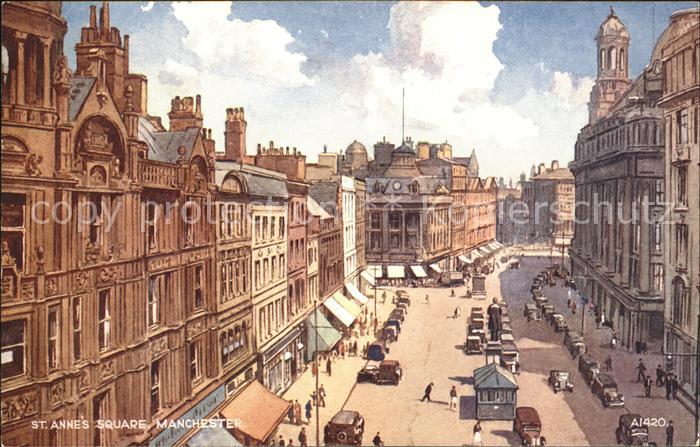 Manchester St Anne's Square Chatsworth Valentine's Post Card