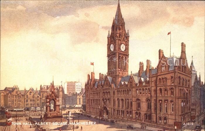 Manchester Town Hall Albert Square Valentine's Post Card
