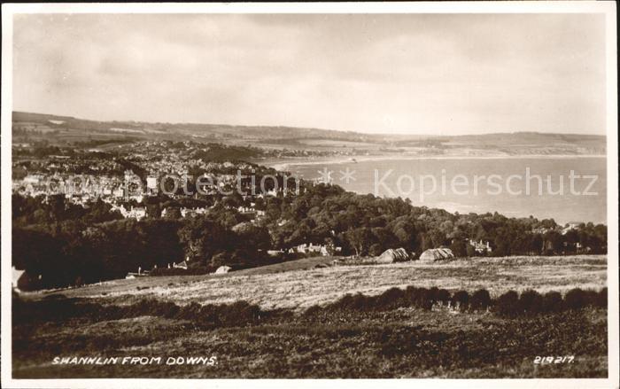 Shanklin Panoramic view from Downs Valentine's Post Card