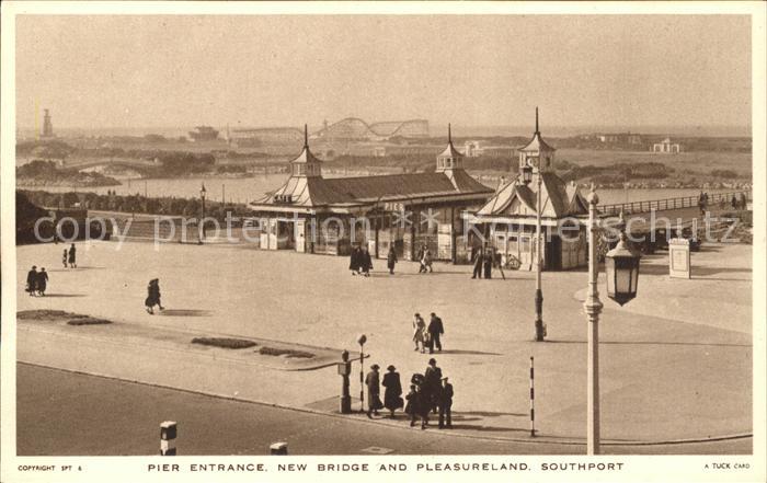 Southport UK Pier Entrance New Bridge and Pleasureland Tuck's Post Card