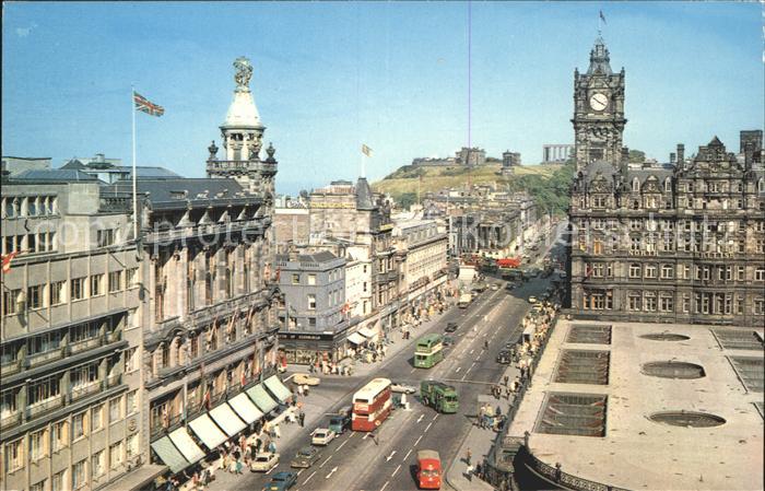 Edinburgh Scotland Princes Street and Calton Hill from the Scott Monument