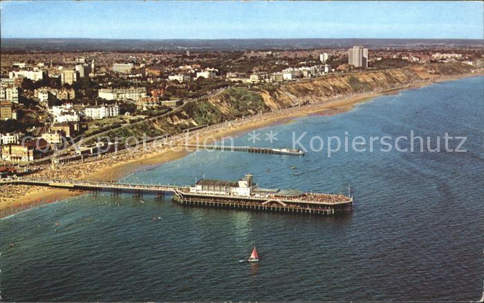 Bournemouth Pier and Bay aerial view