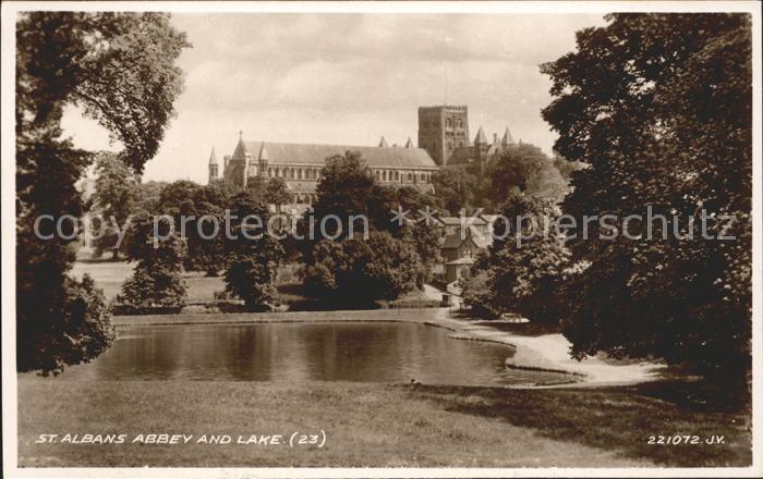 St Albans Abbey and Lake Valentine's Post Card