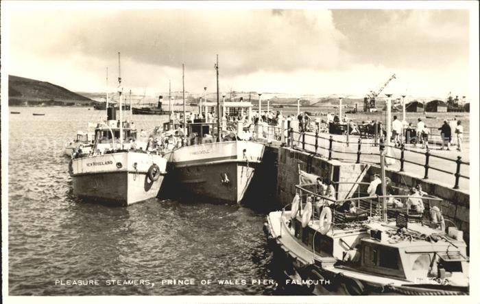 Falmouth Cornwall Pleasure Steamers Prince of Wales Pier Valentine's Post Card
