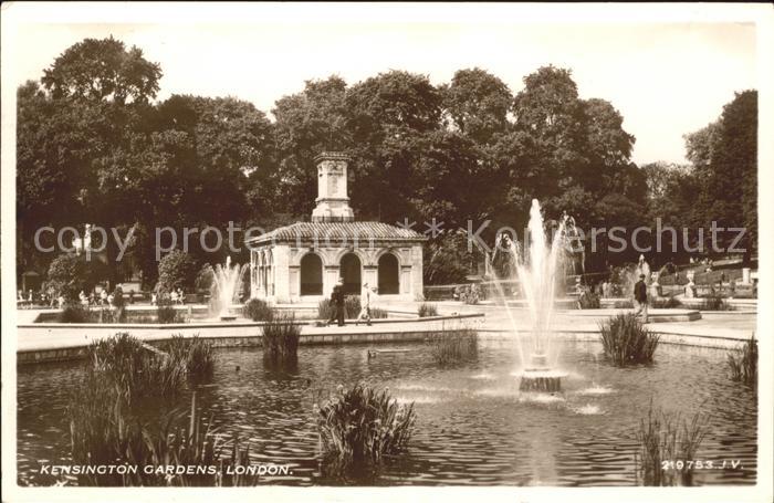 London Kensington Gardens Fountain Valentine's Post Card