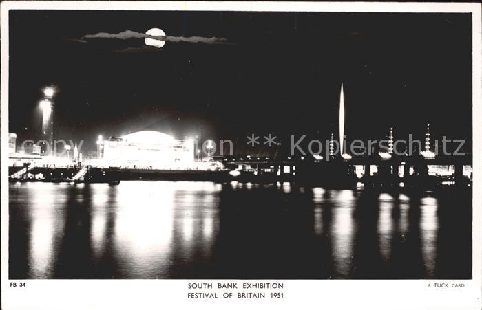 London Festival of Britain 1951 South Bank Exhibition by night Tuck