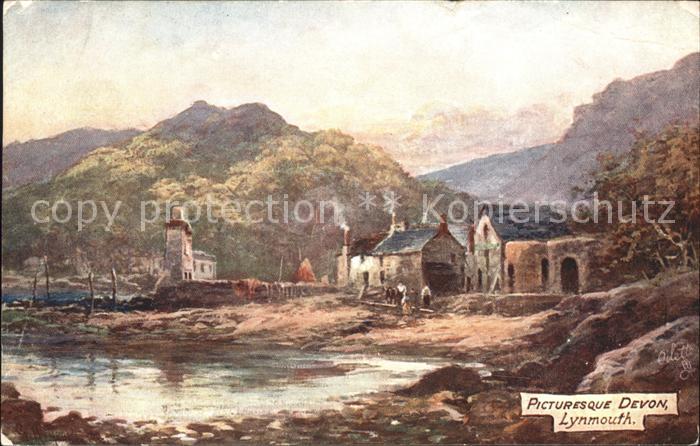 Lynmouth Picturesque Devon Tuck Oilette No. 7777 Kuenstlerkarte