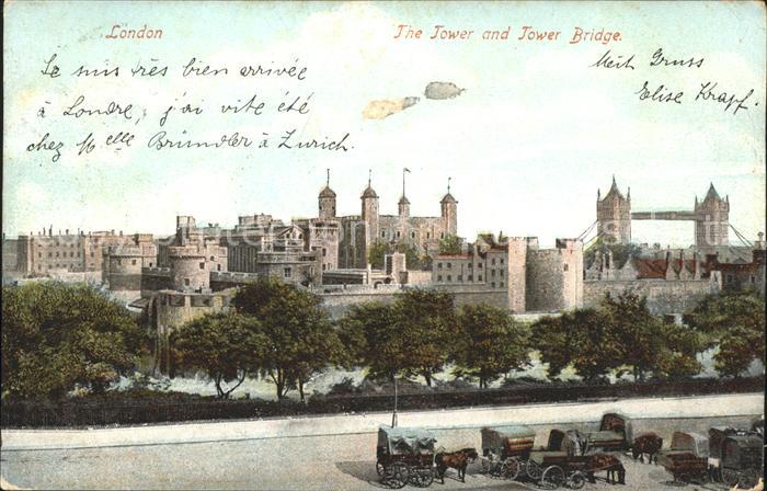 London Tower of London and Tower Bridge Pferdekutsche