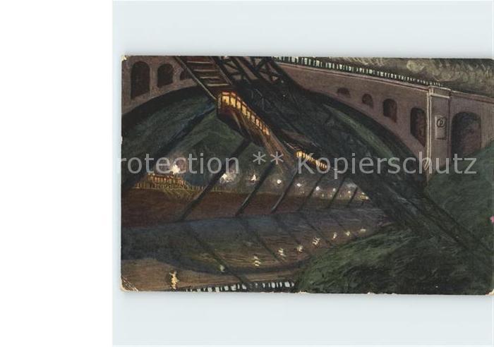Schwebebahn Eisenbahn Wuppertal Künstlerkarte