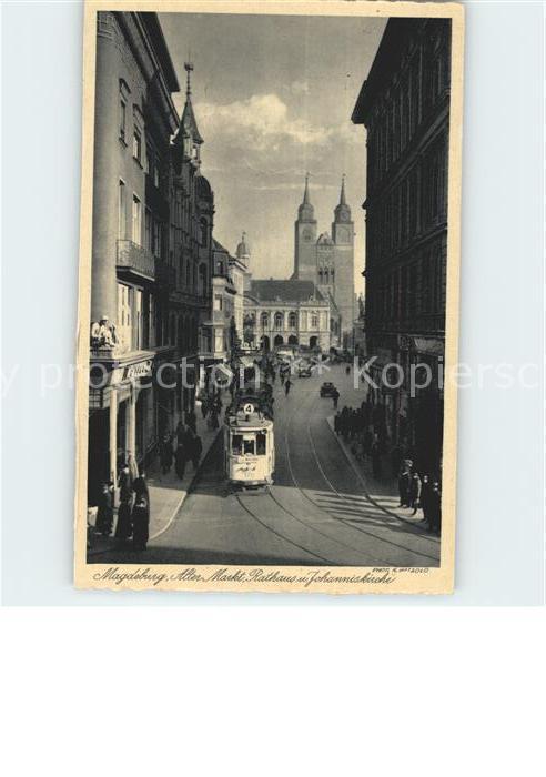 Strassenbahn Magdeburg Alter Markt Rathaus Johanniskirche