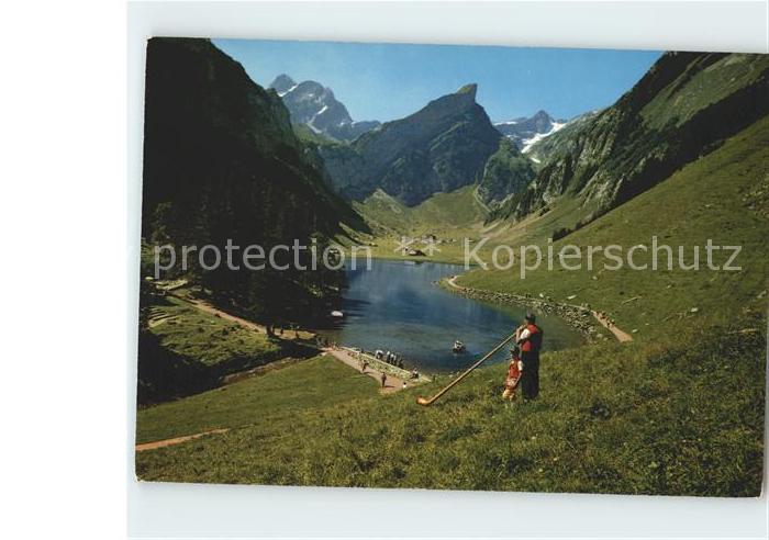 Alphorn Alphornbläser Seealpsee Sennenbub