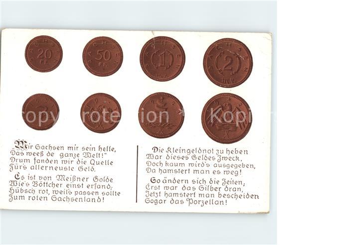 Muenze auf Ak Sachse Gedicht