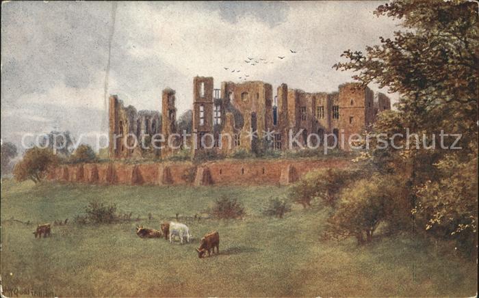 Kenilworth Castle Colour Drawing by W. Quatremain Kuenstlerkarte