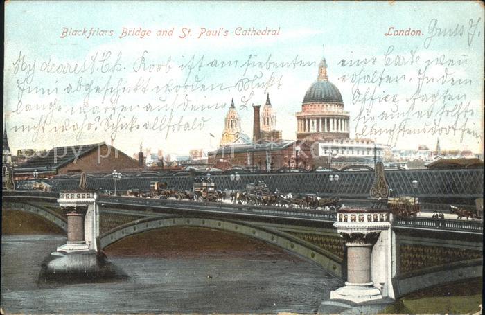London Blackfriars Bridge and St Paul's Cathedral