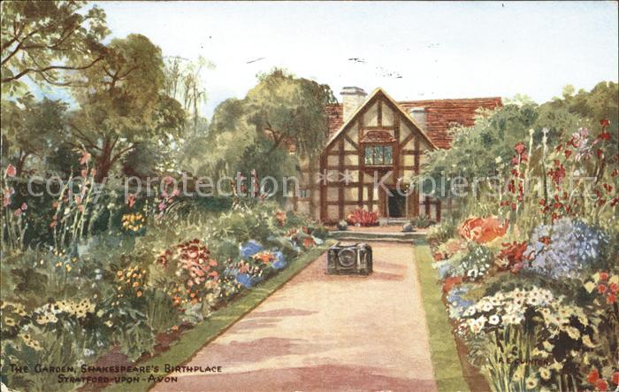 Stratford-on-Avon Garden Shakespeare's Birthplace Kuenstlerkarte