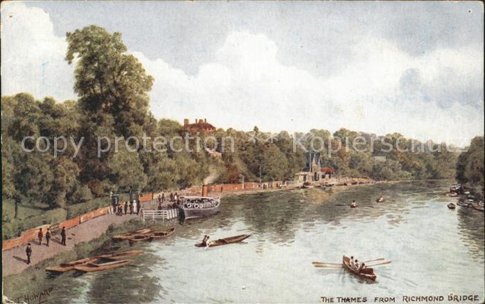 Richmond upon Thames The Thames from Richmond Bridge Drawing by CT Howard