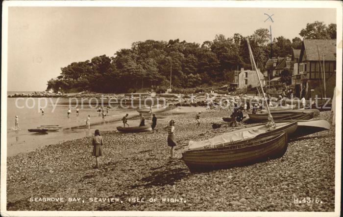 Seaview Isle of Wight Seagrove Bay Beach Valentine's Post Card