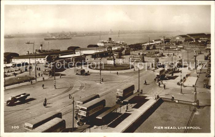 Liverpool Pier Head Monument Steamer Doppeldeckerbus