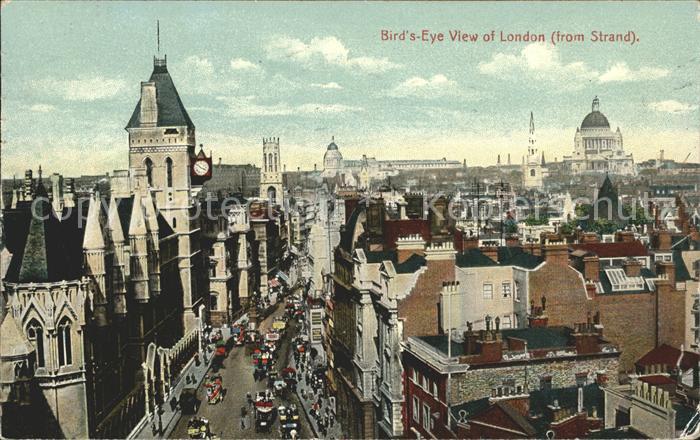 London Birdseye view from Strand
