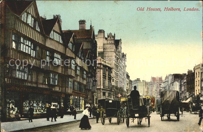 London Old Houses Holborn Pferdekutsche