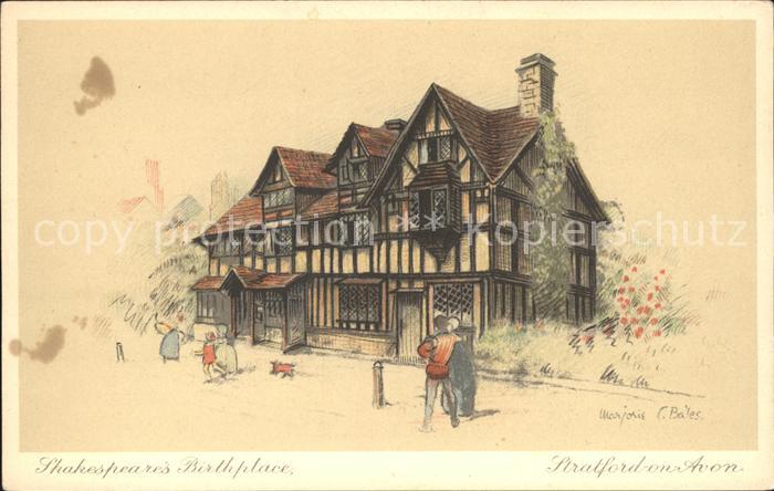 Stratford-on-Avon Shakespeare's Birthplace Kuenstlerkarte