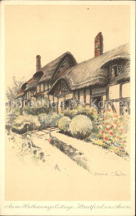 Stratford-on-Avon Anne Hathaways Cottage Kuenstlerkarte