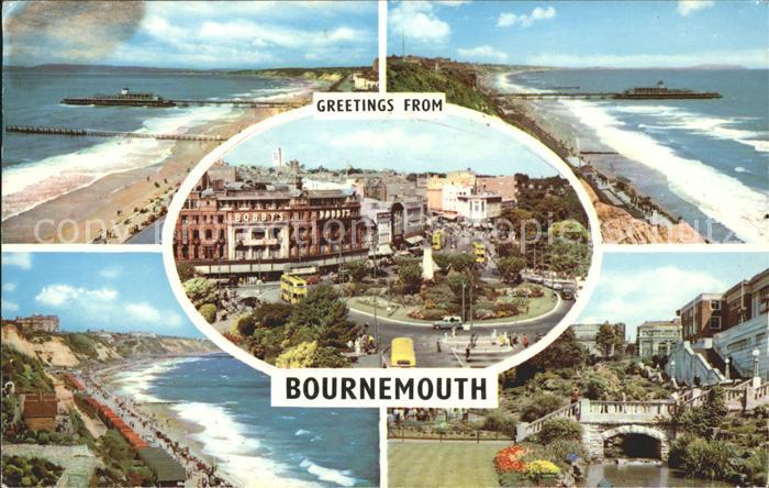 Bournemouth Pier and Bay Square Cliffs from Alum Chine Pavilion Rock Gardens