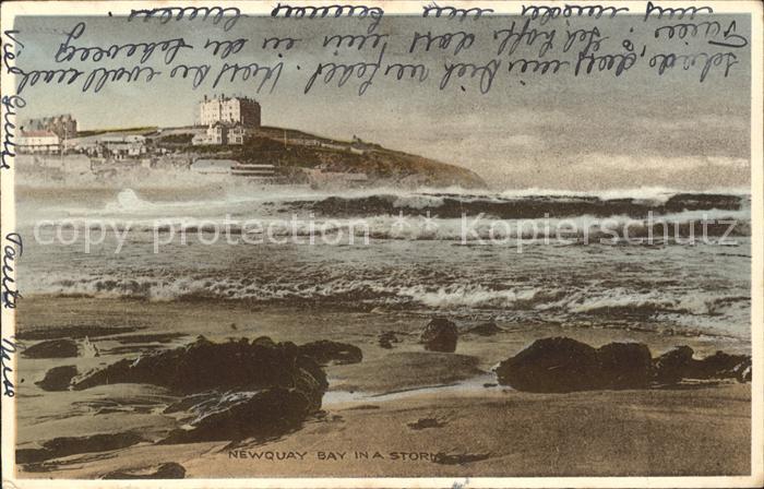 Newquay Bay in a storm