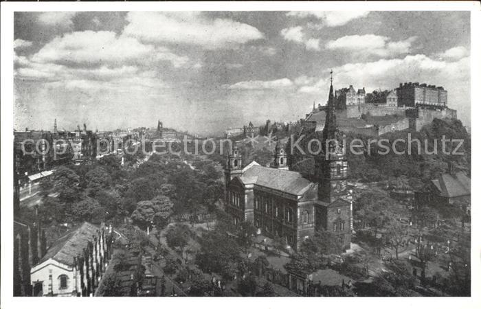 Edinburgh Scotland Princes Street Gardens Cathedral Castle