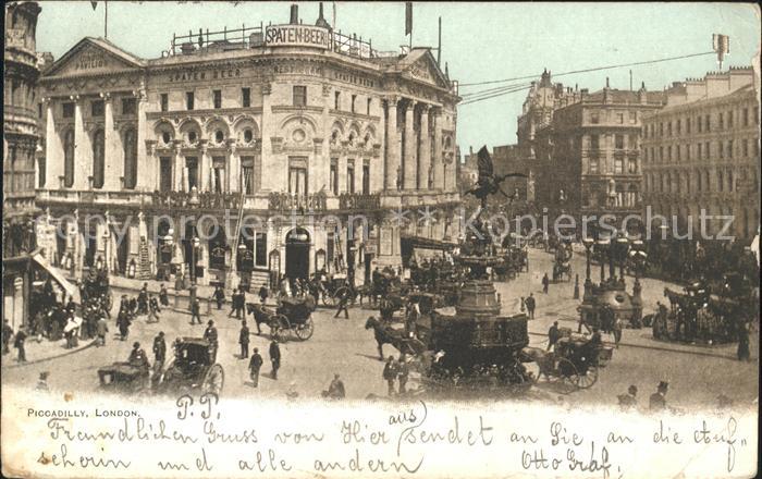 London Piccadilly Circus Monument Pferdekutschen
