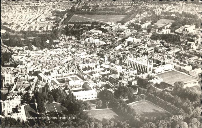 Cambridge Cambridgeshire Aerial view Valentine's Post Card