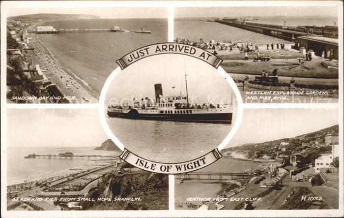 Isle of Wight UK Sandown Bay Pier Esplanade Gardens Ryde Beach Small Hope Cliff