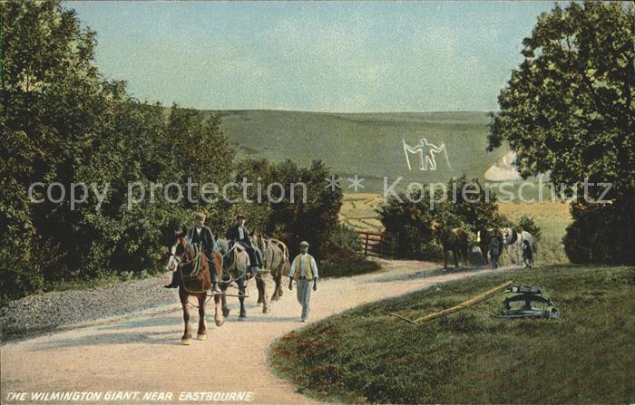Eastbourne Sussex The Wilmington Giant Long Man Horses