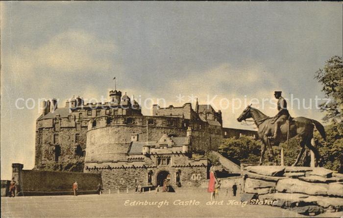 Edinburgh Scotland Castle and Haig Statue Monument