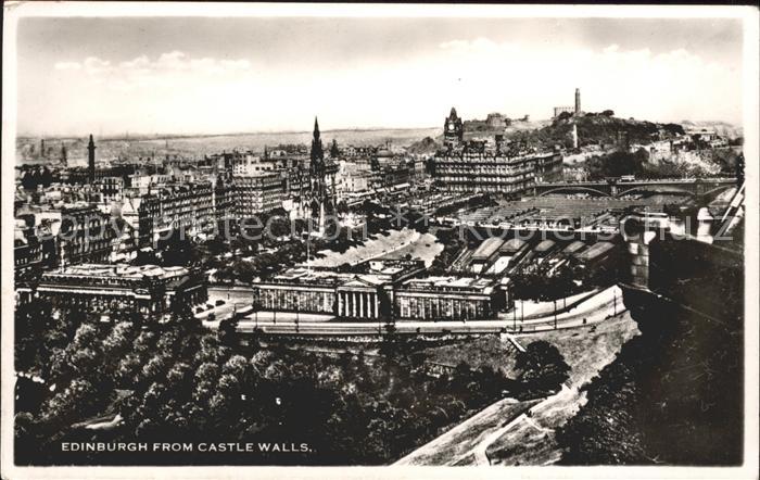 Edinburgh Scotland Panorama view from Castle Walls